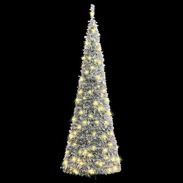 vidaXL Pop-Up-Weihnachtsbaum Künstlich Beschneit 50 LEDs 120 cm