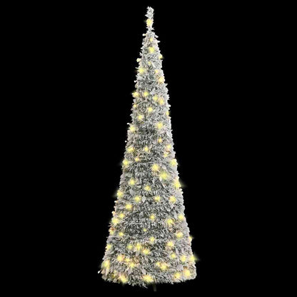 vidaXL Pop-Up-Weihnachtsbaum Künstlich Beschneit 50 LEDs 120 cm
