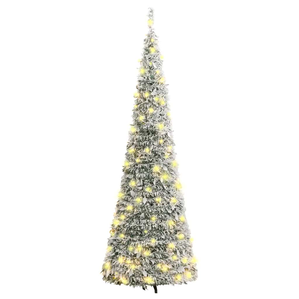 vidaXL Pop-Up-Weihnachtsbaum Künstlich Beschneit 100 LEDs 150 cm