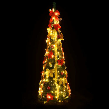vidaXL Sapin de Noël artificiel pop-up 100 LED Vert 150 cm
