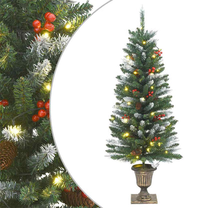 vidaXL Künstliche Weihnachtsbäume 2 Stk. 100 LEDs Grün und Weiß 120 cm