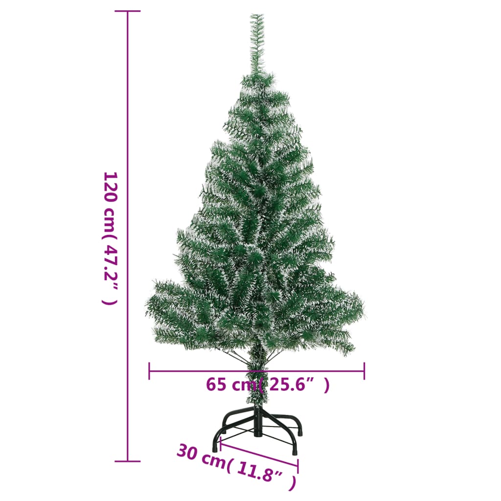 vidaXL Künstlicher Weihnachtsbaum Beschneit Grün 120 cm