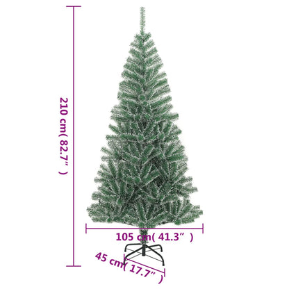 vidaXL Künstlicher Weihnachtsbaum Beschneit Grün 210 cm