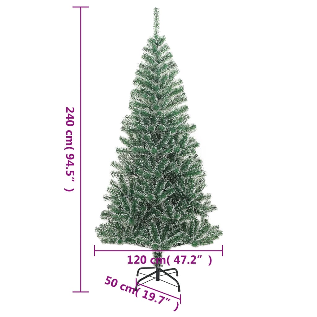 vidaXL Künstlicher Weihnachtsbaum Beschneit Grün 240 cm
