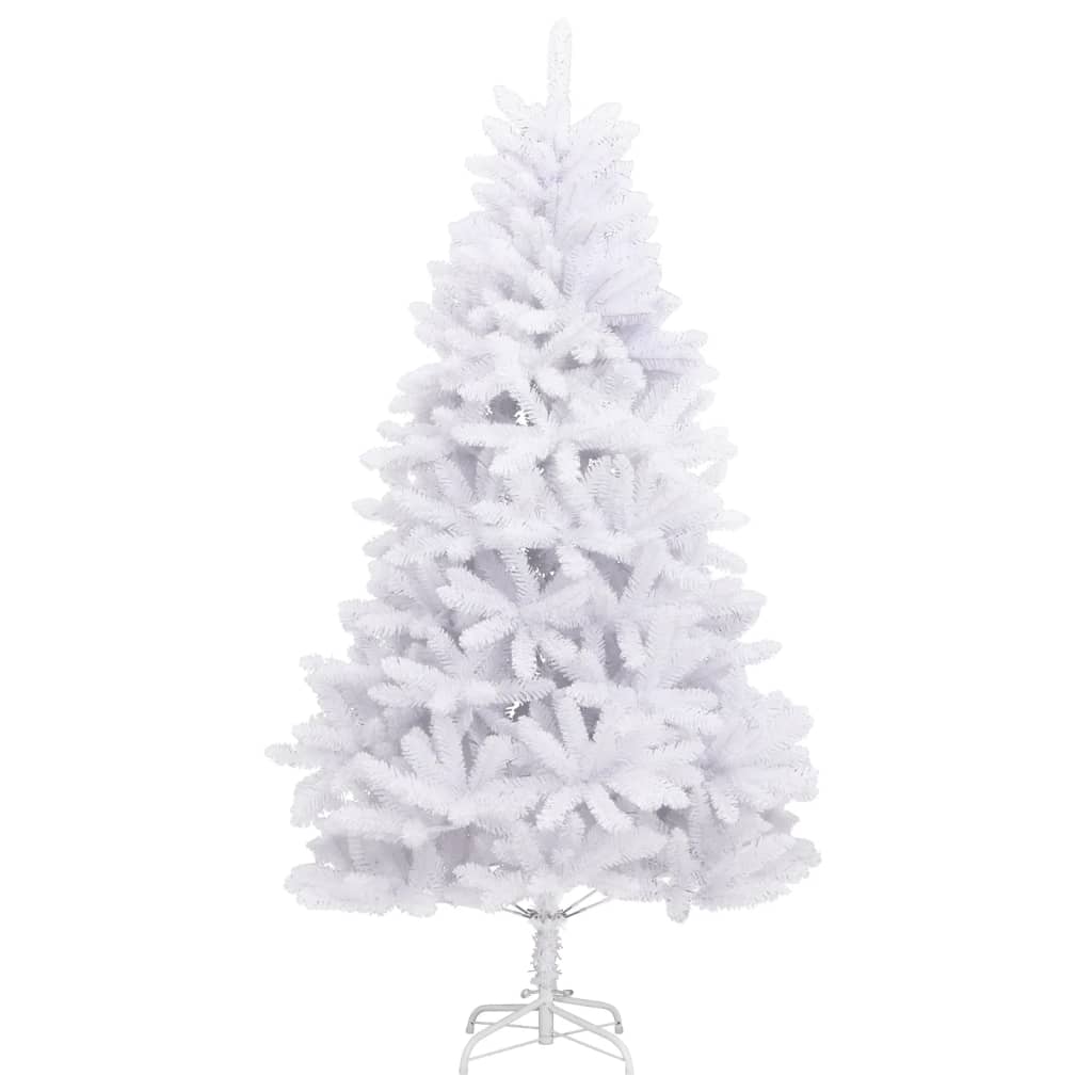 vidaXL Sapin de Noël artificiel pliable avec support blanc 210 cm