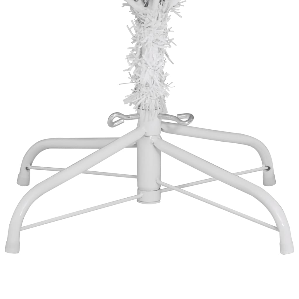 vidaXL Sapin de Noël artificiel pliable avec support blanc 210 cm