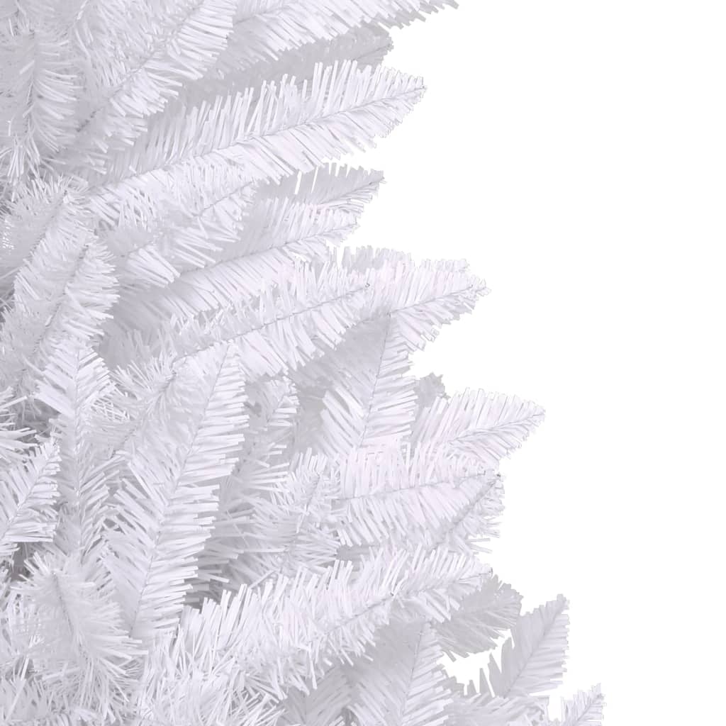 vidaXL Sapin de Noël artificiel pliable avec support blanc 210 cm