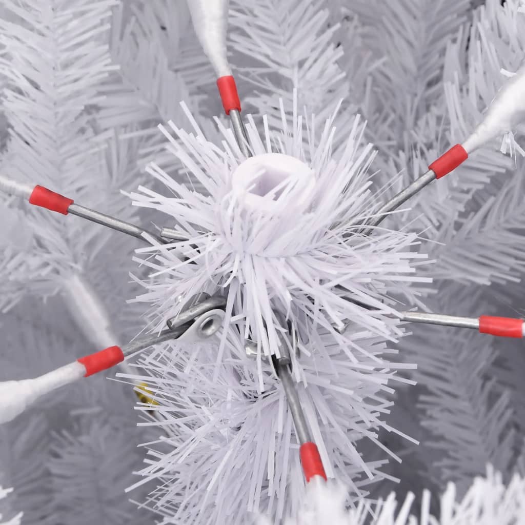 vidaXL Sapin de Noël artificiel pliable avec support blanc 210 cm