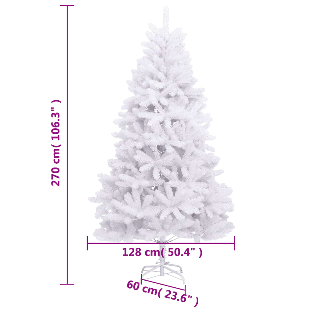 vidaXL Künstlicher Weihnachtsbaum Klappbar mit Ständer Weiß 270 cm
