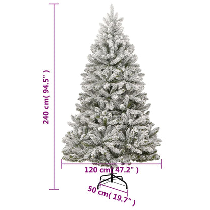 vidaXL Künstlicher Weihnachtsbaum Klappbar Beschneit 240 cm