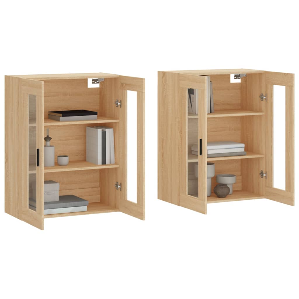 vidaXL Armoires murales 2 pcs Chêne Sonoma Bois d'ingénierie