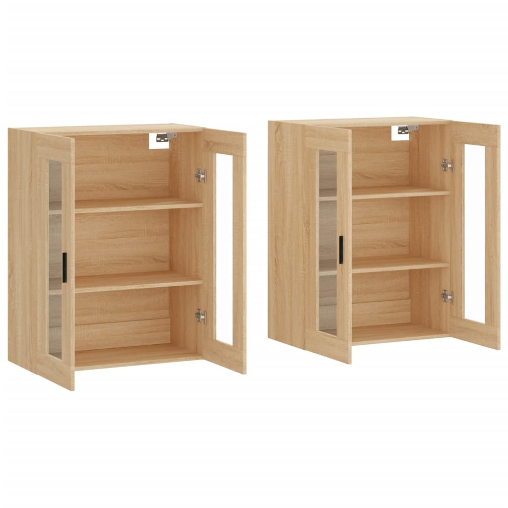 vidaXL Armoires murales 2 pcs Chêne Sonoma Bois d'ingénierie