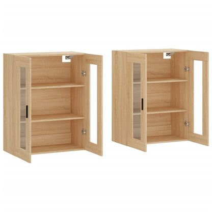 vidaXL Armoires murales 2 pcs Chêne Sonoma Bois d'ingénierie