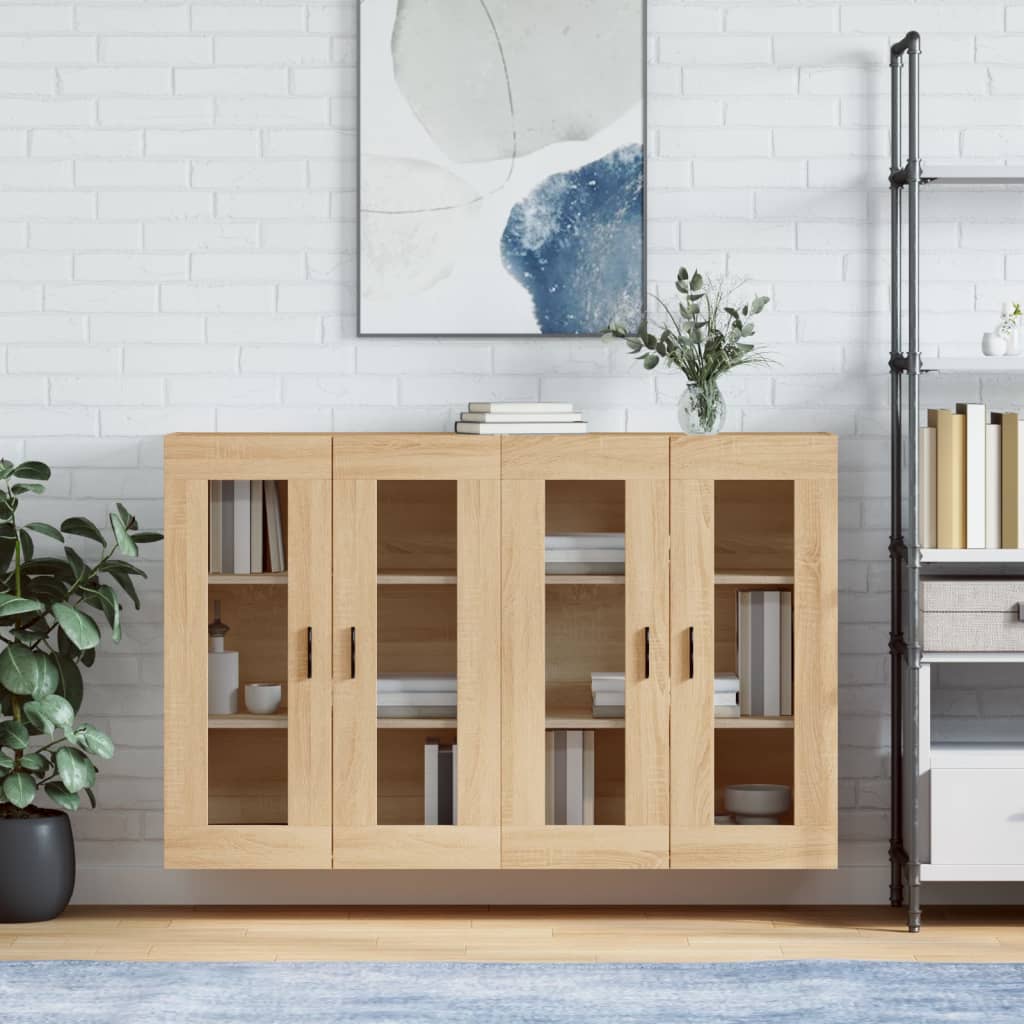 vidaXL Armoires murales 2 pcs Chêne Sonoma Bois d'ingénierie