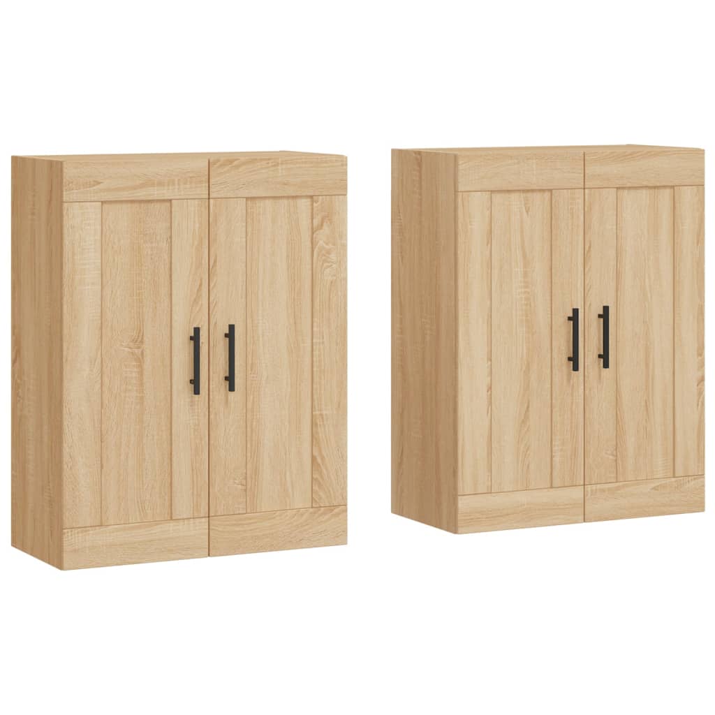 vidaXL Armoires murales 2 pcs Chêne Sonoma Bois d'ingénierie