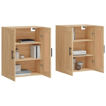 vidaXL Armoires murales 2 pcs Chêne Sonoma Bois d'ingénierie