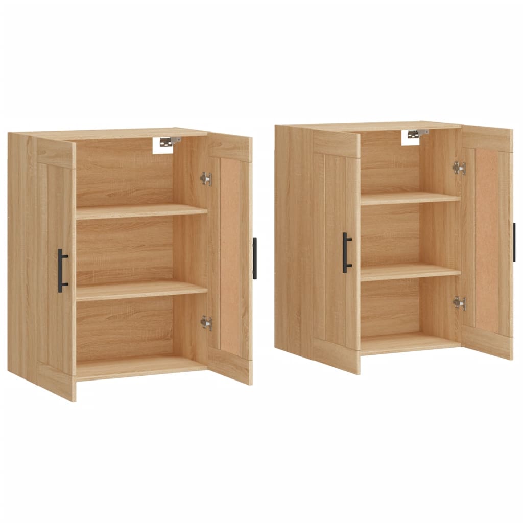 vidaXL Armoires murales 2 pcs Chêne Sonoma Bois d'ingénierie