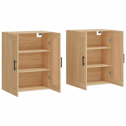 vidaXL Armoires murales 2 pcs Chêne Sonoma Bois d'ingénierie