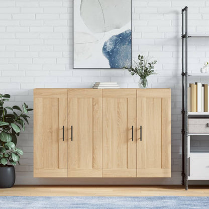 vidaXL Armoires murales 2 pcs Chêne Sonoma Bois d'ingénierie