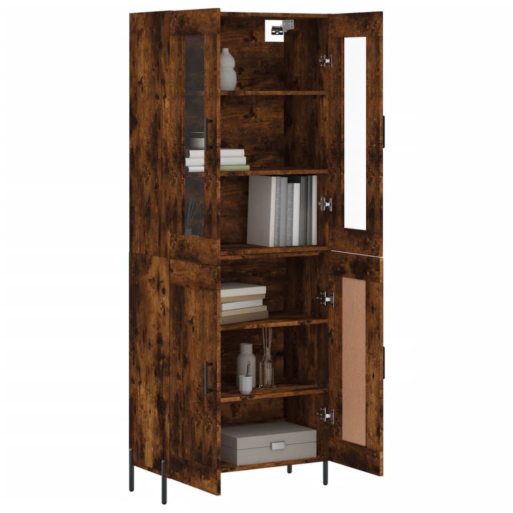 vidaXL Highboard Räuchereiche 69,5x34x180 cm Holzwerkstoff