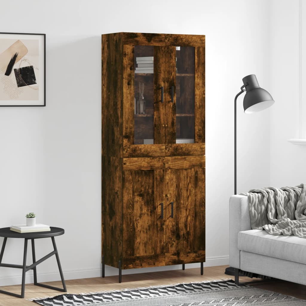 vidaXL Highboard Räuchereiche 69,5x34x180 cm Holzwerkstoff