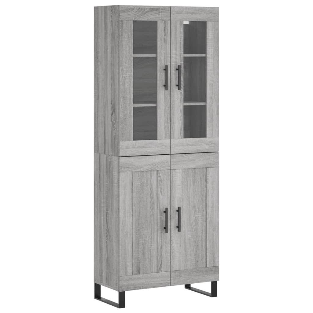 vidaXL Highboard gris Sonoma 69,5x34x180 cm en bois d'ingénierie