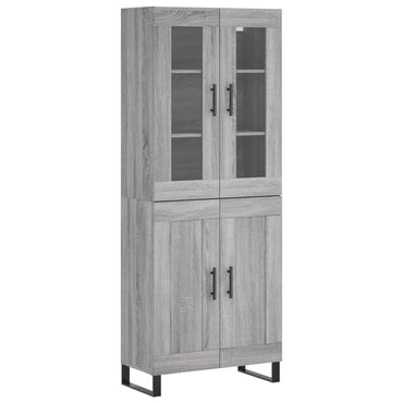 vidaXL Highboard gris Sonoma 69,5x34x180 cm en bois d'ingénierie