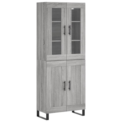 vidaXL Highboard gris Sonoma 69,5x34x180 cm en bois d'ingénierie