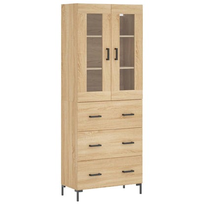 Highboard Sonoma-Eiche 69,5x34x180 cm Holzwerkstoff