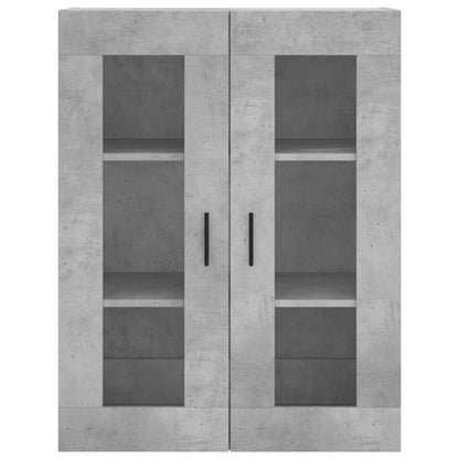 vidaXL Bahut gris béton 69,5x34x180 cm Aggloméré