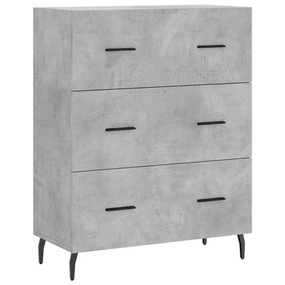 vidaXL Bahut gris béton 69,5x34x180 cm Aggloméré