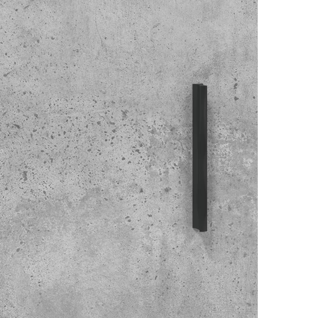 vidaXL Bahut gris béton 69,5x34x180 cm Aggloméré