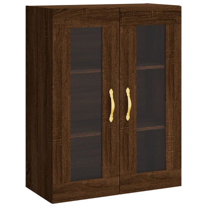 vidaXL Buffet haut marron aspect chêne 69,5x34x180 cm Bois d'ingénierie
