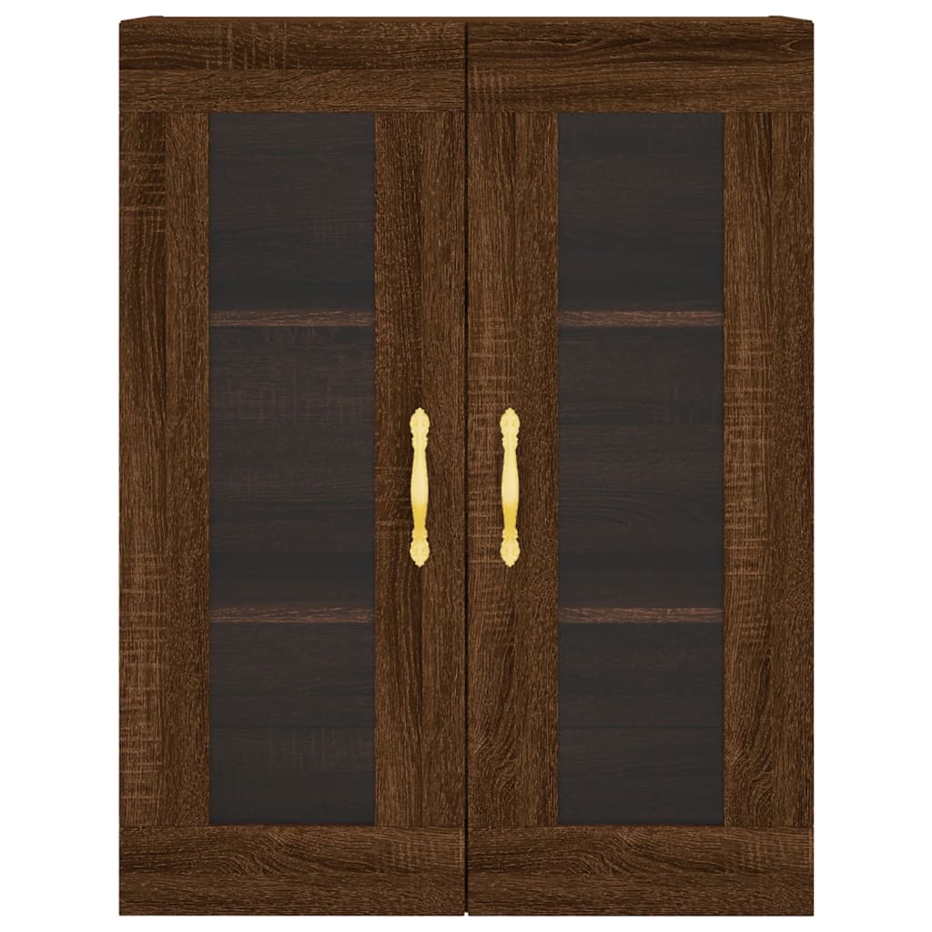 vidaXL Buffet haut marron aspect chêne 69,5x34x180 cm Bois d'ingénierie