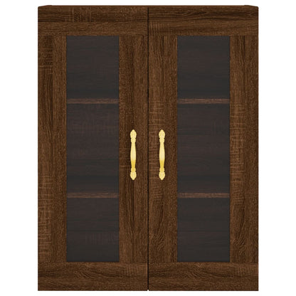 vidaXL Buffet haut marron aspect chêne 69,5x34x180 cm Bois d'ingénierie