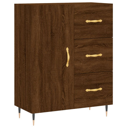 vidaXL Buffet haut marron aspect chêne 69,5x34x180 cm Bois d'ingénierie