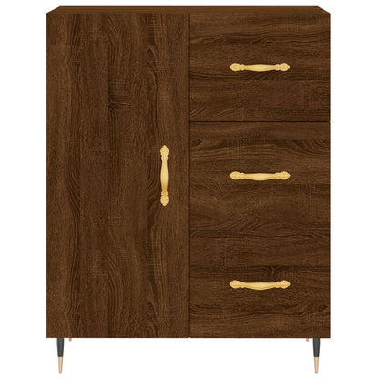 vidaXL Buffet haut marron aspect chêne 69,5x34x180 cm Bois d'ingénierie