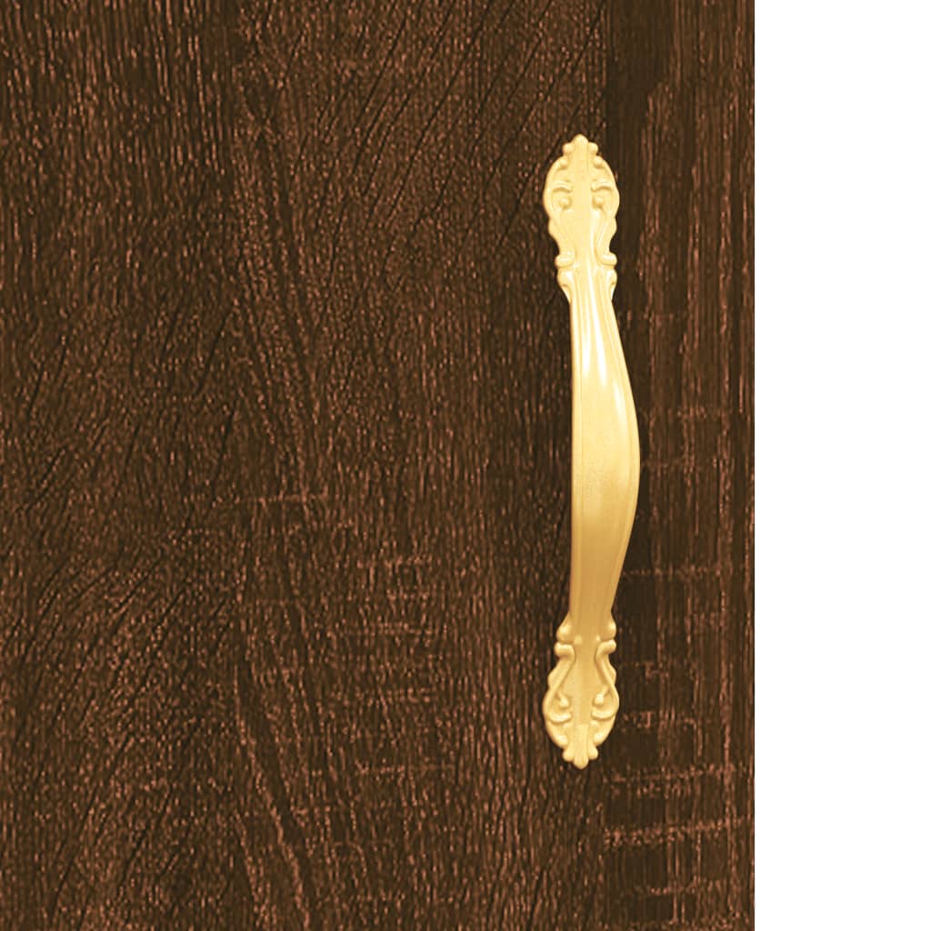 vidaXL Buffet haut marron aspect chêne 69,5x34x180 cm Bois d'ingénierie