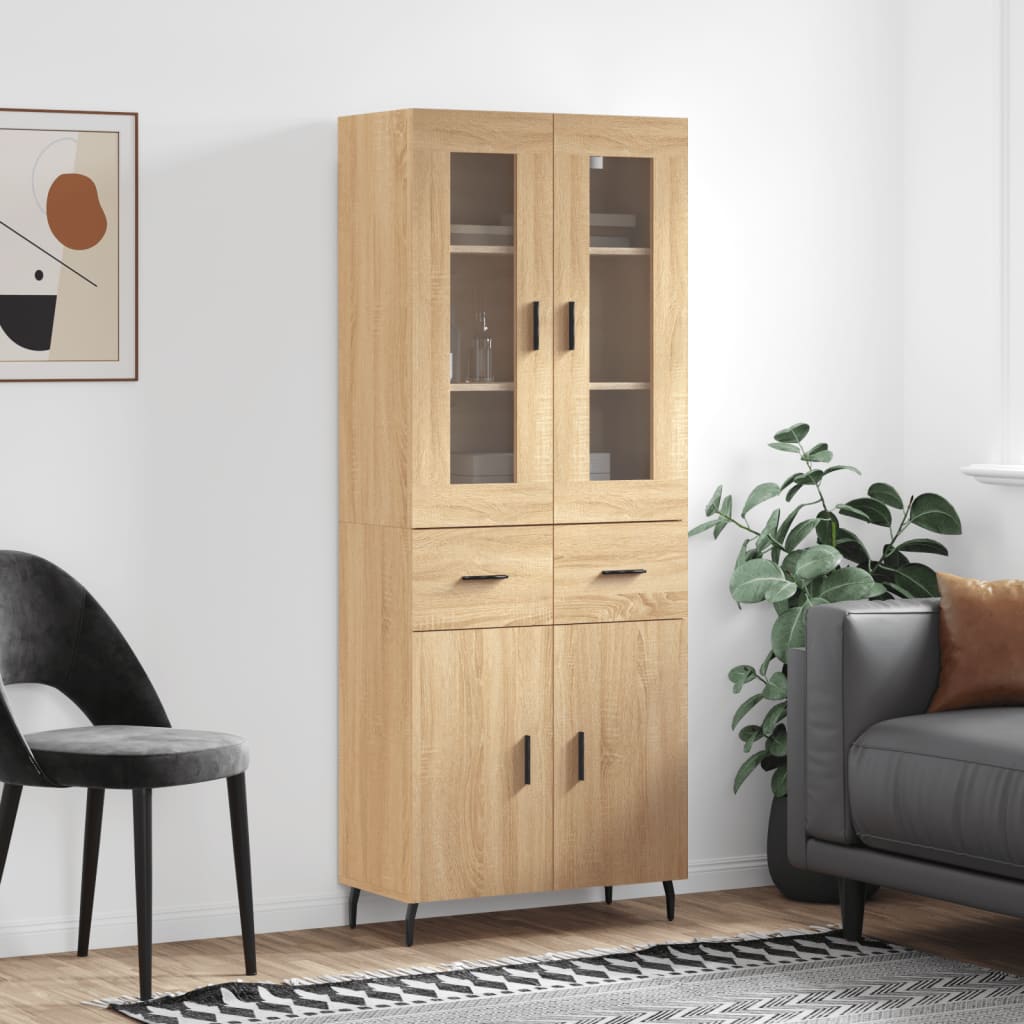 vidaXL Vaisselier chêne Sonoma 69,5x34x180 cm Aggloméré