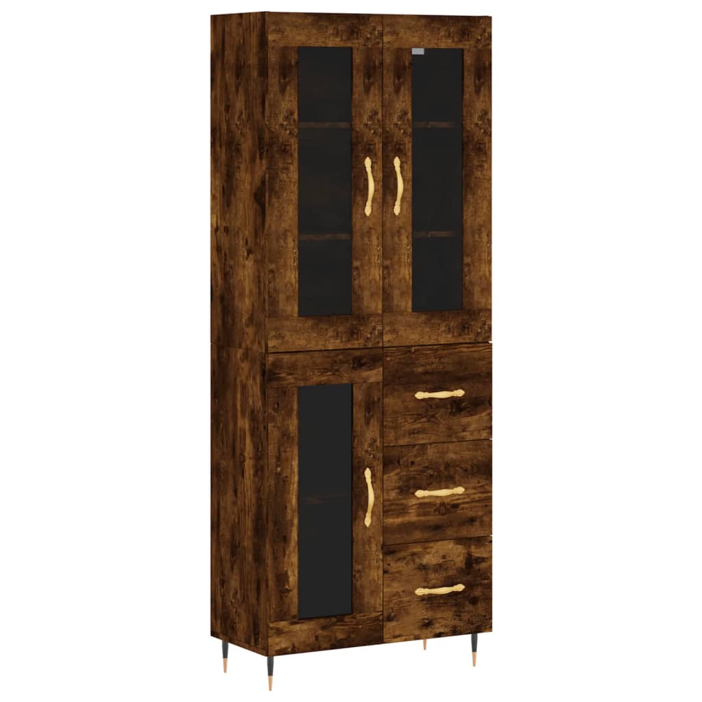 vidaXL Bahut chêne fumé 69,5x34x180 cm Bois d'ingénierie