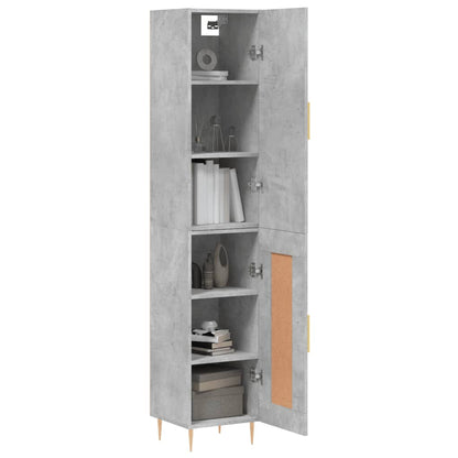 vidaXL Highboard Betongrau 34,5x34x180 cm Holzwerkstoff