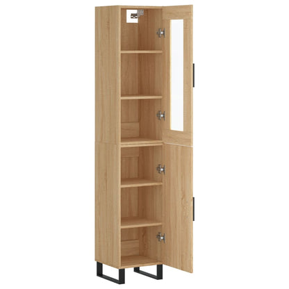 vidaXL Highboard Sonoma-Eiche 34,5x34x180 cm Holzwerkstoff