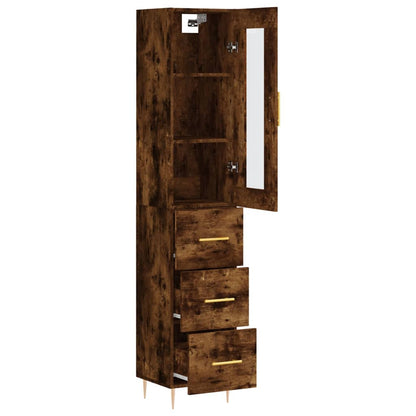 vidaXL Highboard Räuchereiche 34,5x34x180 cm Holzwerkstoff