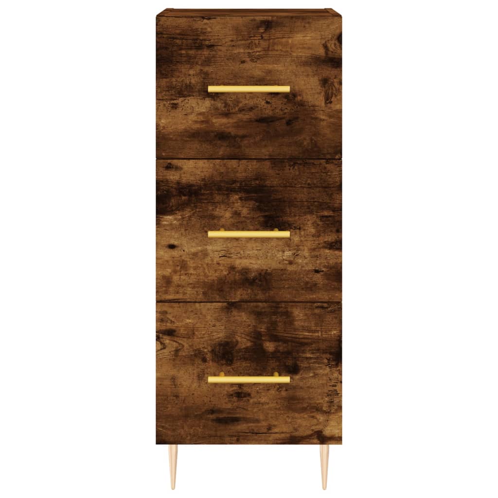 vidaXL Highboard Räuchereiche 34,5x34x180 cm Holzwerkstoff