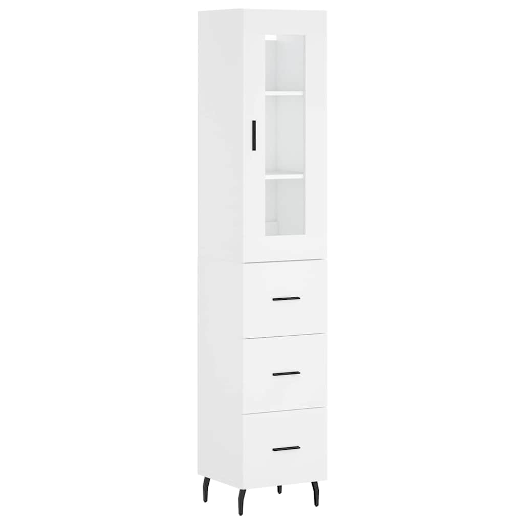 Highboard Weiß 34,5x34x180 cm Holzwerkstoff