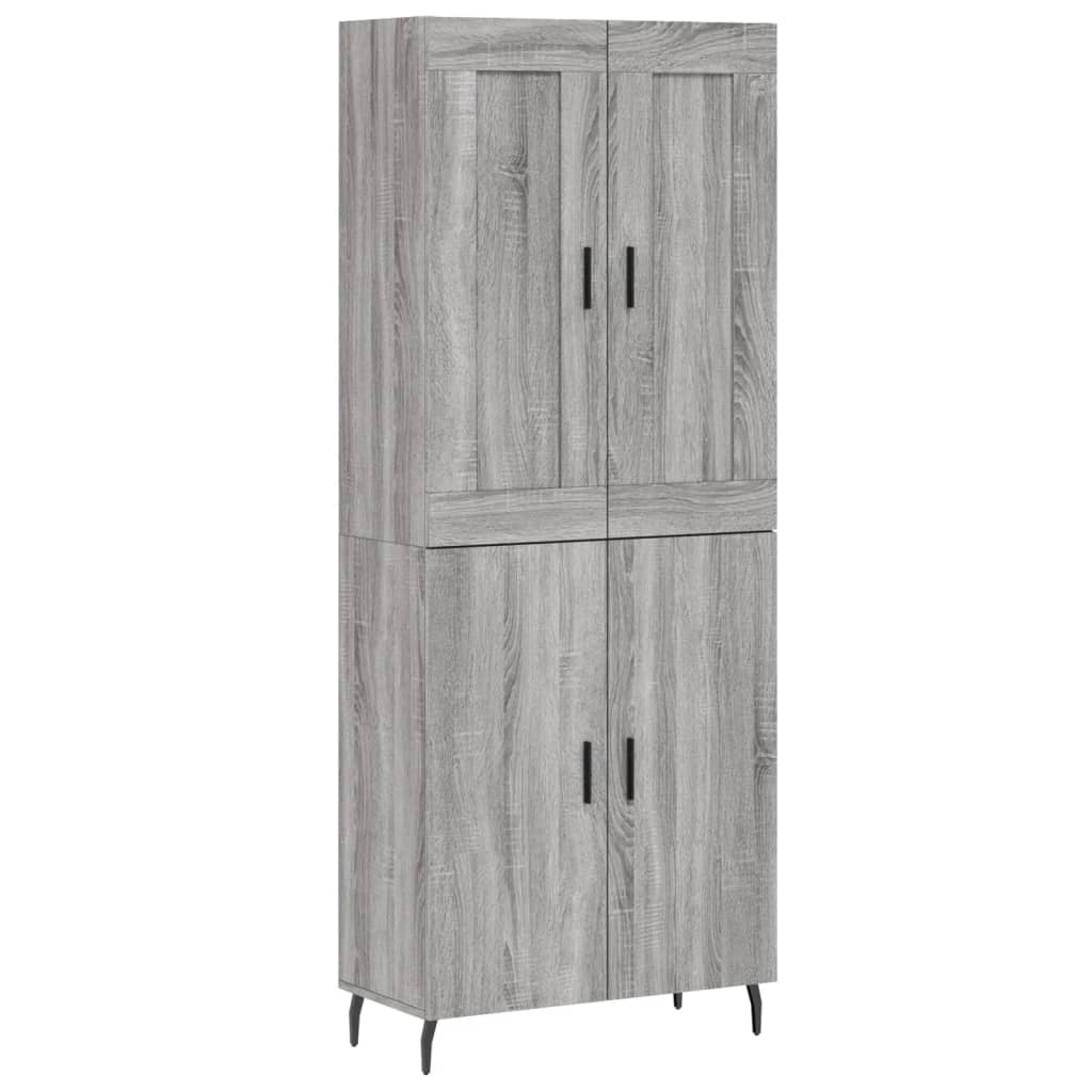 vidaXL Highboard gris Sonoma 69,5x34x180 cm en bois d'ingénierie