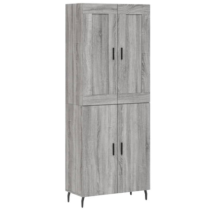 vidaXL Highboard gris Sonoma 69,5x34x180 cm en bois d'ingénierie