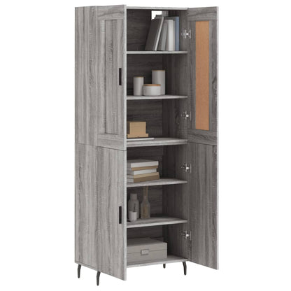 vidaXL Highboard gris Sonoma 69,5x34x180 cm en bois d'ingénierie