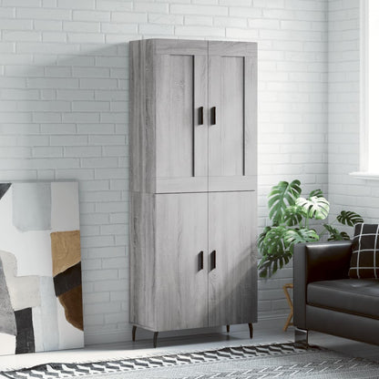 vidaXL Highboard gris Sonoma 69,5x34x180 cm en bois d'ingénierie