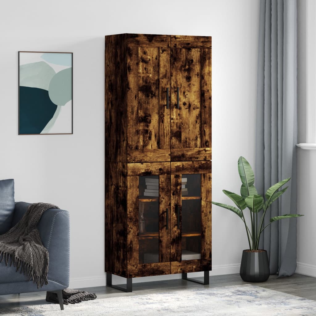 vidaXL Highboard Räuchereiche 69,5x34x180 cm Holzwerkstoff